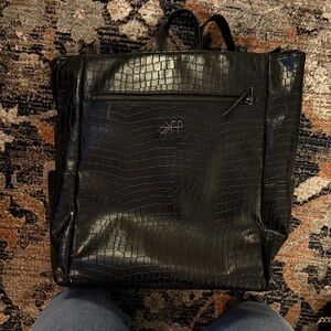 Freshly Picked Black Crocodile Pattern Backpack